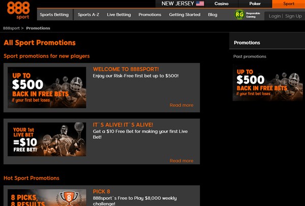 888Sport Bookmaker Promotions
